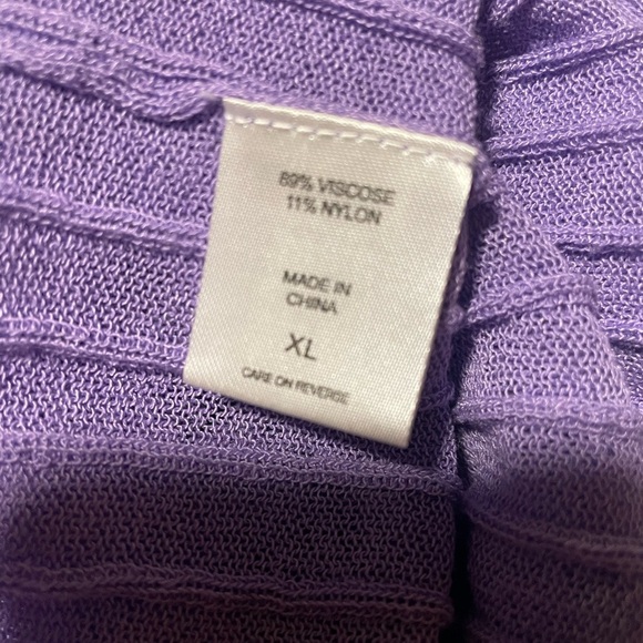 New York & Company V neck Ribbed Mint and Lavender Cardigan - Picture 3 of 12